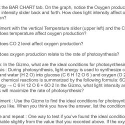 Photosynthesis lab answer key gizmo