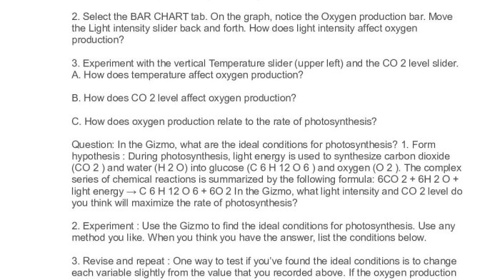 Photosynthesis lab answer key gizmo