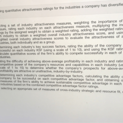 Calculating quantitative attractiveness ratings for the industries