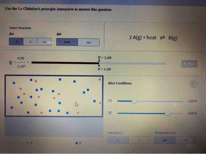 Use the le châtelier's principle interactive to answer these questions.